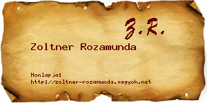 Zoltner Rozamunda névjegykártya